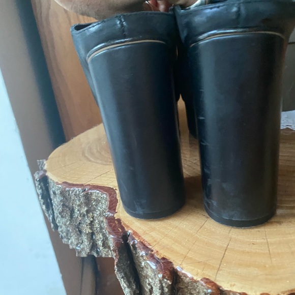 ALOHAS Revolve Clock out clog platform block heel mules black leather Spain - Picture 7 of 12